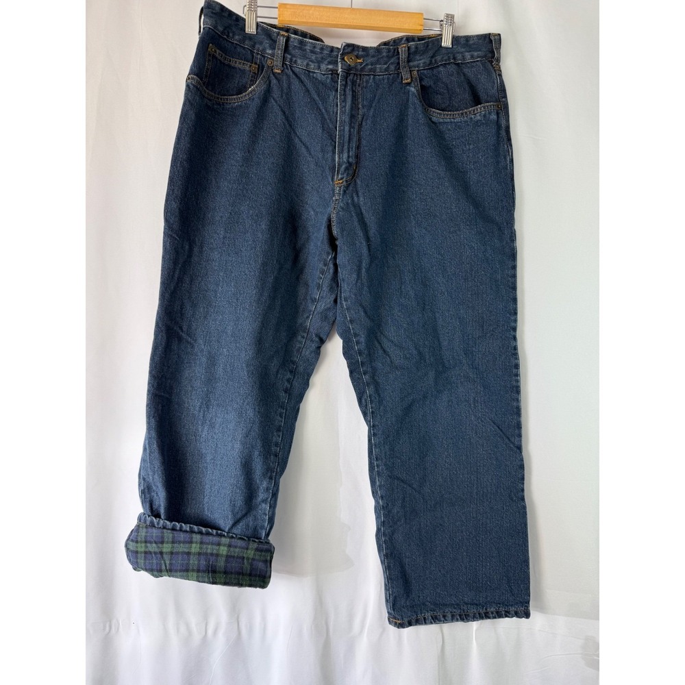 Croft‎ & Barrow Mens Flannel Lined Jeans 40x29 Blue Classic Fit Cotton Casual